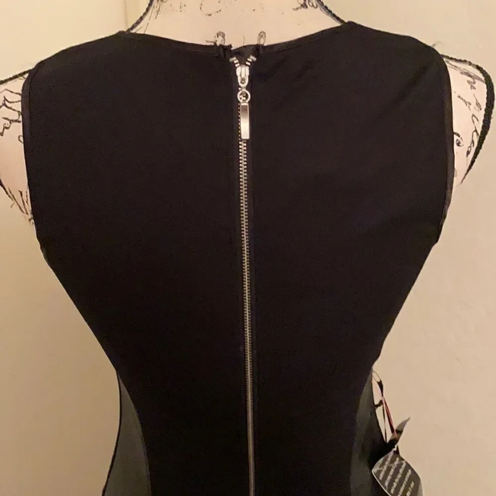 Bebe Black Leather Panel Dress - Picture 6 of 13